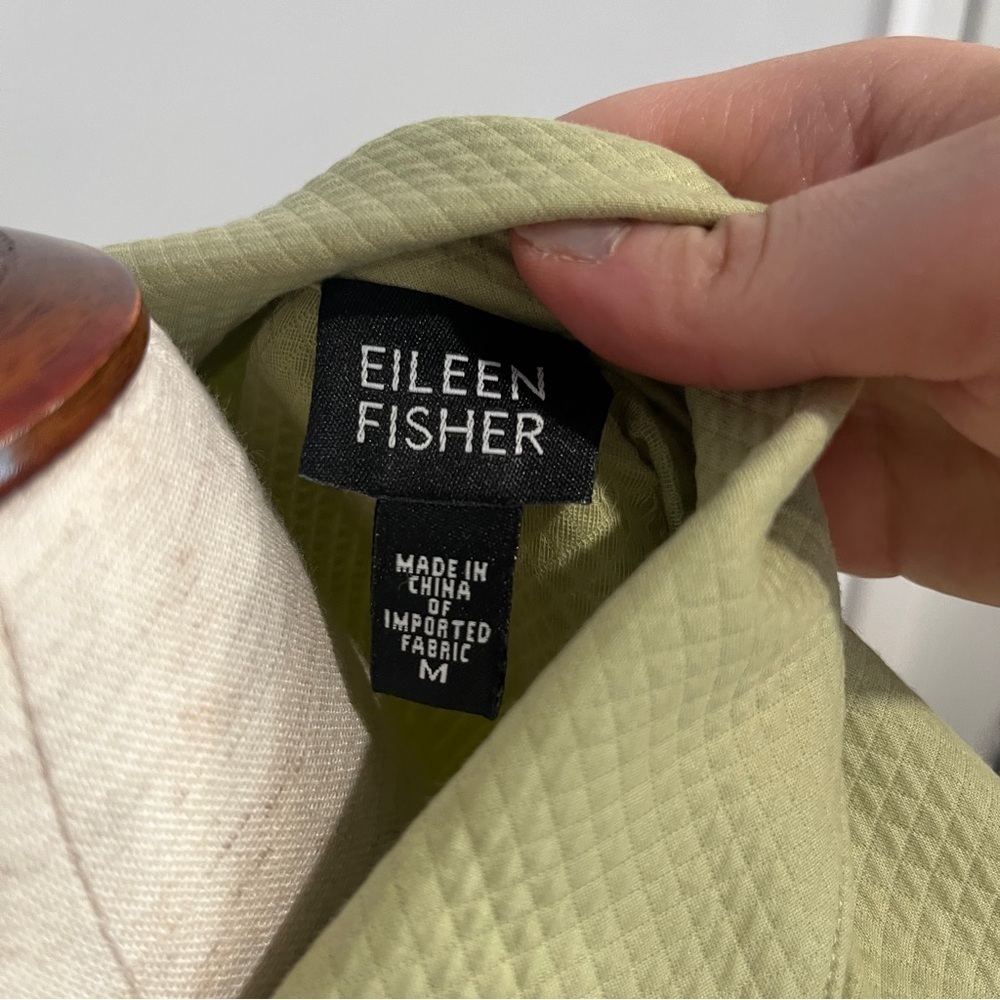 Eileen Fisher Green Quilted Zip Up Jacket Collared‎ Medium - Picture 6 of 8